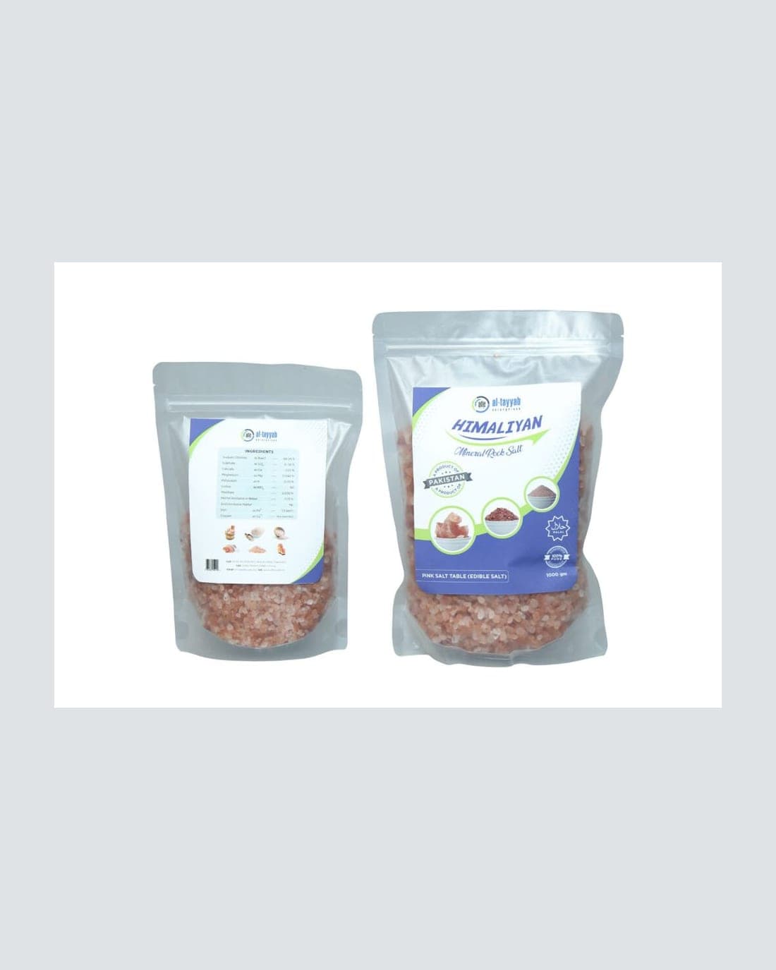 Al-Tayyab Himalayan pink edible salt retail packs
