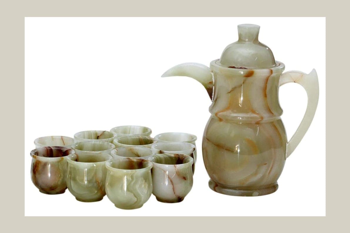 Juego de té de ónice